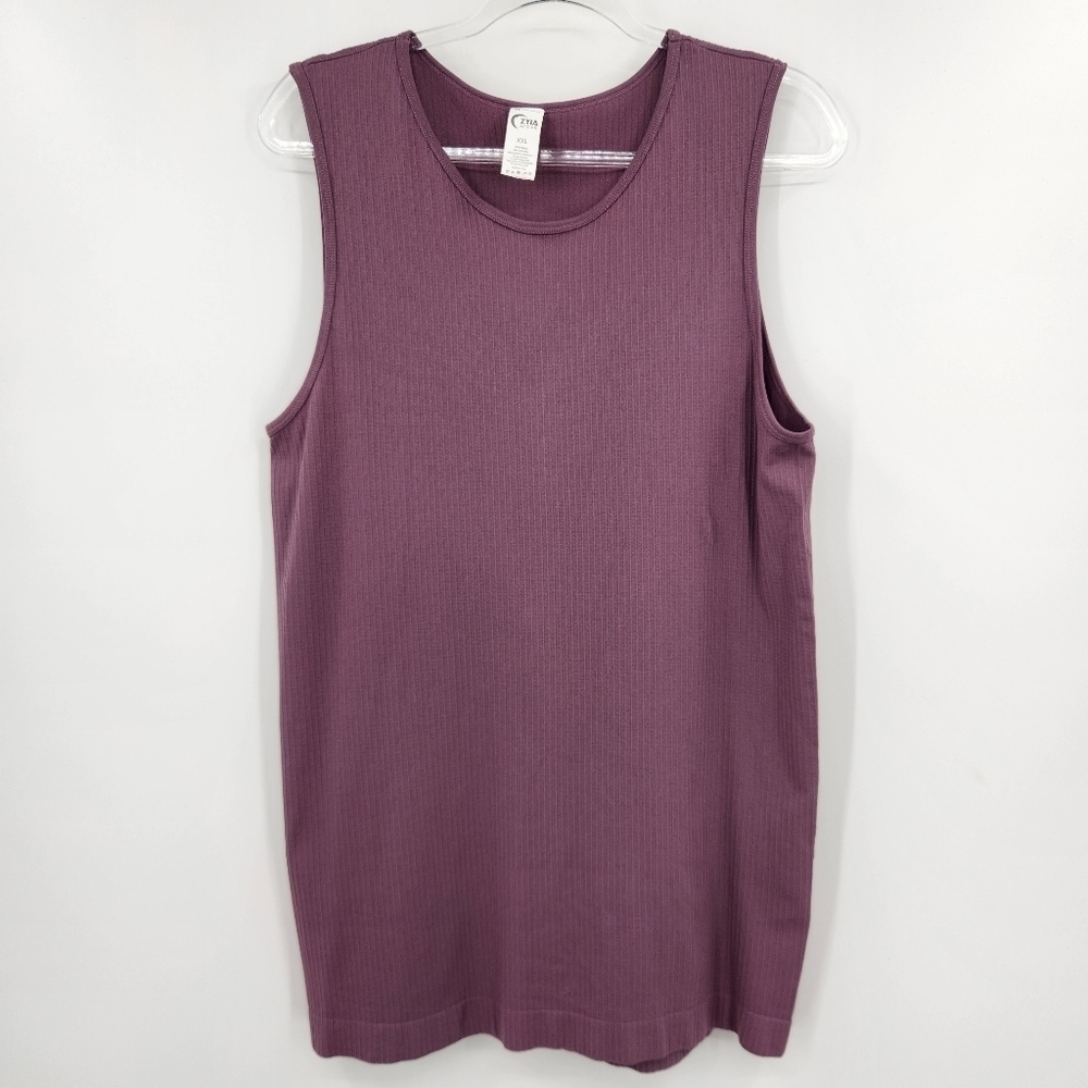 ZYIA Active Ribbed Tank Top Womens Size XXL Mauve